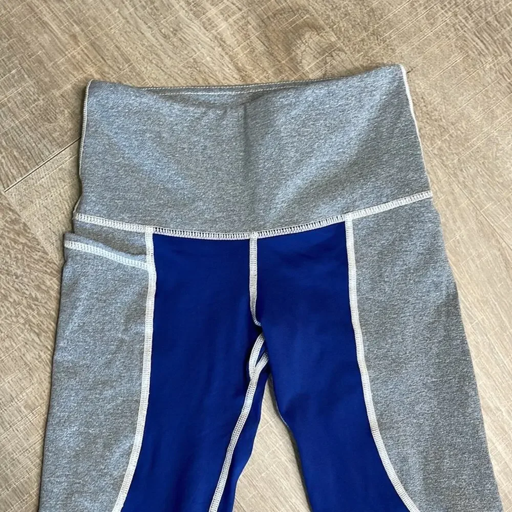 VM/MA Blue Gray White Colorblock Leggings Women’s Size XS